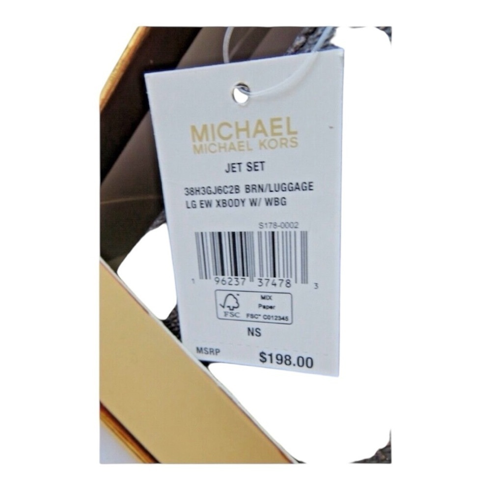 MICHAEL KORS NWT and Gift Box LG East West Xbody Bag w/WBG-Brown/Lugg MSRP $198 - Picture 6 of 6